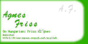 agnes friss business card